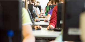 kids in front of computers at school