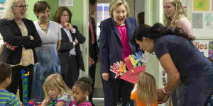 Clinton in a PreK class