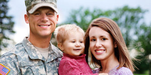 Military family- mother, father, and young child