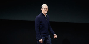 Apple CEO Tim Cook speaks at an event highlighting accessibility options that are incorporated in the company's devices. "We believe that technology should be accessible to everyone," Cook said. (Apple)