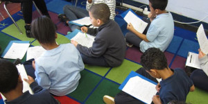 students in classroom sitting