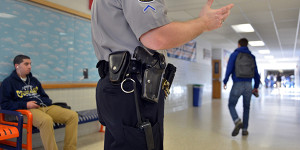 school police officer with gun