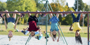 kids playing in school yard