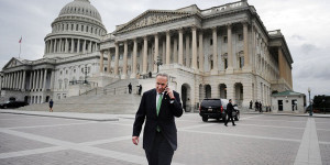 Senator in front of Capital Hill