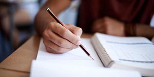 student at desk