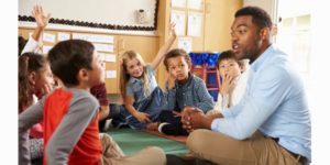 teacher with children