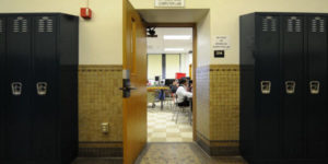 open door of a classroom