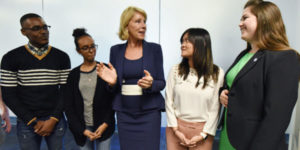 US DOE Secretary DeVos with a group of disability advocates