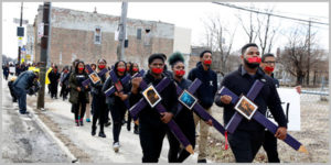 black students in Chicago marching in school protest