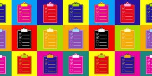 colorful clipboards